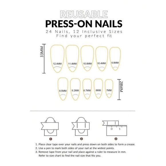 Valentine’s Medium Length Water Drop Shape French Ombre Heart Kiss 24 Piece Set - Picture 6 of 7